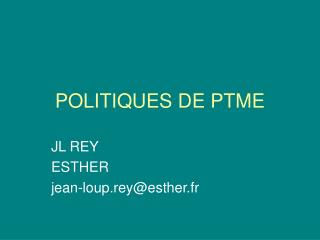 POLITIQUES DE PTME