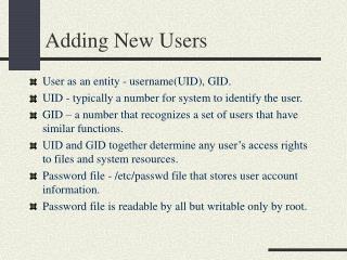 Adding New Users