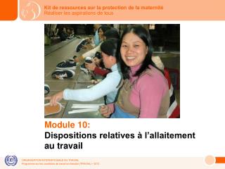 Module 10: Dispositions relatives à l’allaitement au travail