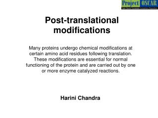 Post-translational modifications