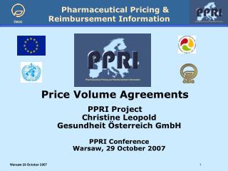 Price Volume Agreements PPRI Project Christine Leopold Gesundheit Österreich GmbH