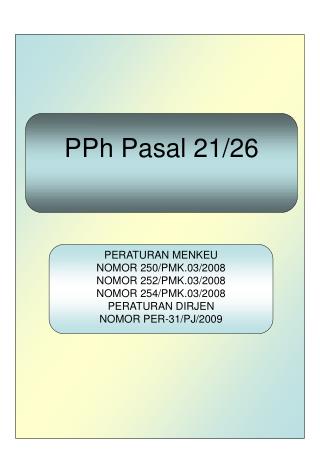 PPh Pasal 21/26