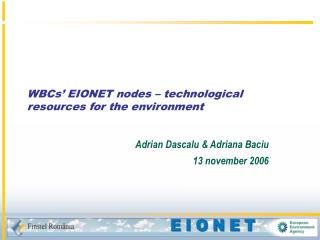 WBCs’ EIONET nodes – technological resources for the environment