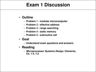 Exam 1 Discussion