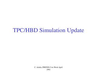 TPC/HBD Simulation Update