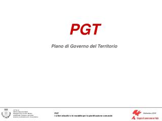 PGT Piano di Governo del Territorio