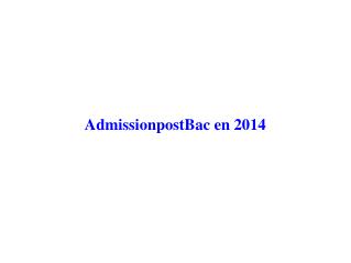 AdmissionpostBac en 2014