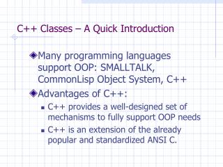 C++ Classes – A Quick Introduction