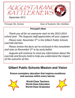 AUGUSTA RANCH’S RATTLER NEWS September 2013