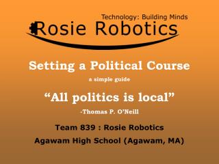 Setting a Political Course a simple guide “All politics is local” -Thomas P. O’Neill