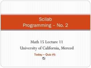 Scilab Programming – No. 2