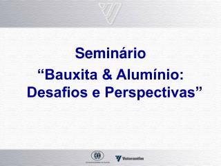 Seminário “Bauxita &amp; Alumínio: Desafios e Perspectivas”