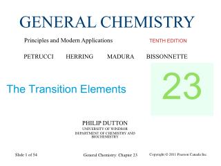 PHILIP DUTTON UNIVERSITY OF WINDSOR DEPARTMENT OF CHEMISTRY AND BIOCHEMISTRY