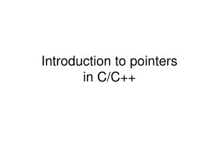 Introduction to pointers in C/C++