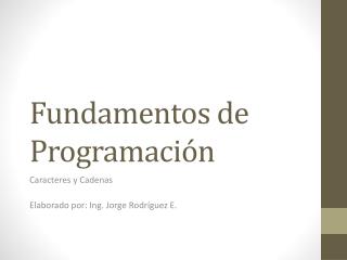 Fundamentos de Programación