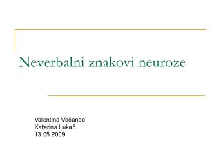 Neverbalni znakovi neuroze