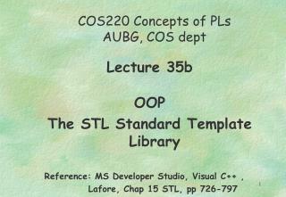 COS220 Concepts of PLs AUBG, COS dept