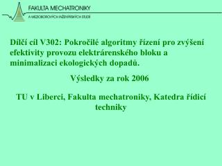 TU v Liberci, Fakulta mechatroniky, Katedra řídicí techniky