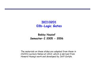 IKI10201 03b-Logic Gates