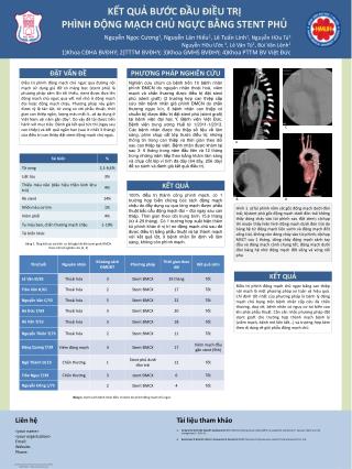 KẾT QUẢ BƯỚC ĐẦU ĐIỀU TRỊ PHÌNH ĐỘNG MẠCH CHỦ NGỰC BẰNG STENT PHỦ