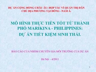 DỰ ÁN CỘNG ĐỒNG CHÂU ÂU: HỢP TÁC VÌ QUẢN TRỊ DÂN CHỦ ĐỊA PHƯƠNG TẠI ĐÔNG –NAM Á.