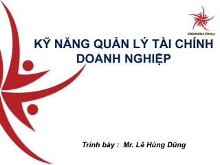 KỸ NĂNG QUẢN LÝ TÀI CHÍNH DOANH NGHIỆP