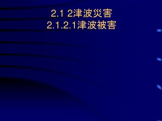 2.1 2 津波災害 2.1.2.1 津波被害