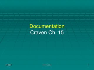 Documentation Craven Ch. 15