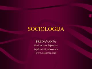 SOCIOLOGIJA
