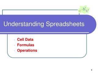 Understanding Spreadsheets