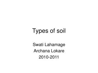 Types of soil