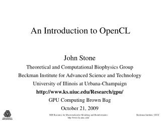 An Introduction to OpenCL