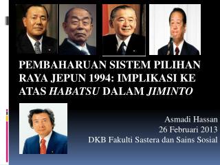 Pembaharuan Sistem Pilihan Raya Jepun 1994: Implikasi ke atas Habatsu dalam Jiminto