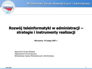 Rozwój teleinformatyki w administracji – strategie i instrumenty realizacji