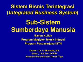Sistem Bisnis Terintegrasi ( Integrated Business System )