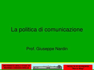 La politica di comunicazione