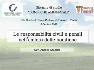 Giornata di studio “BONIFICHE AMBIENTALI”