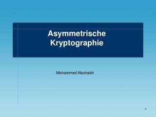 Asymmetrische Kryptographie