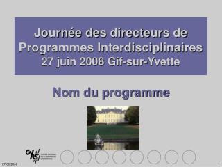 Nom du programme