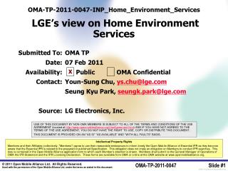 OMA-TP-2011-0047-INP_Home_Environment_Services LGE’s view on Home Environment Services