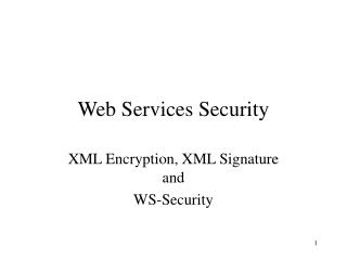 Web Services Security