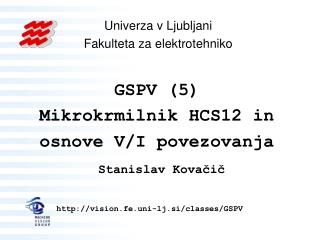 Mikrokrmilniki in V/I