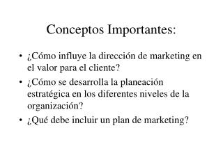 Conceptos Importantes: