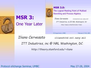 MSR 3: One Year Later