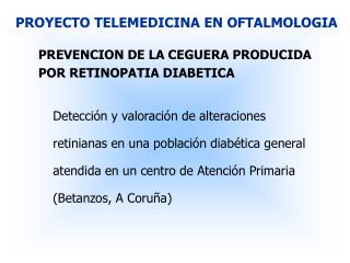 PROYECTO TELEMEDICINA EN OFTALMOLOGIA