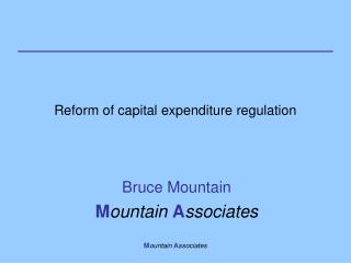 Reform of capital expenditure regulation