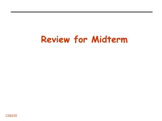 Review for Midterm