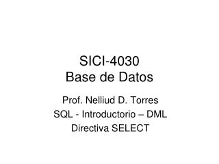 SICI-4030 Base de Datos