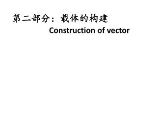 第二部分：载体的构建 Construction of vector
