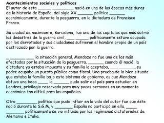 Acontecimientos sociales y políticos